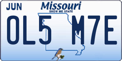 MO license plate OL5M7E