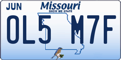 MO license plate OL5M7F