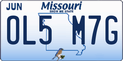 MO license plate OL5M7G