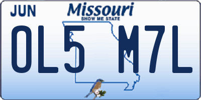 MO license plate OL5M7L