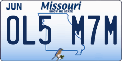 MO license plate OL5M7M