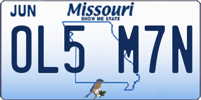 MO license plate OL5M7N
