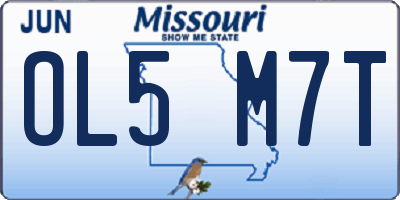 MO license plate OL5M7T
