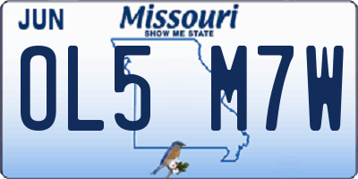 MO license plate OL5M7W