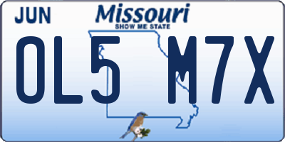 MO license plate OL5M7X