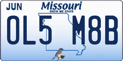 MO license plate OL5M8B