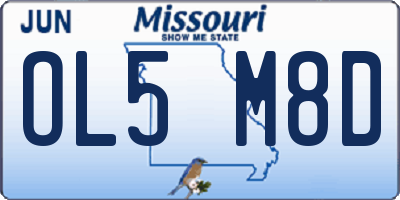 MO license plate OL5M8D