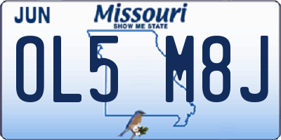 MO license plate OL5M8J