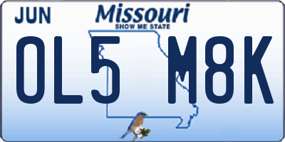 MO license plate OL5M8K
