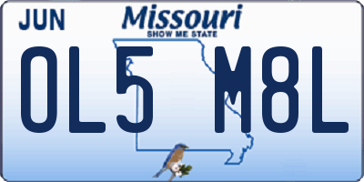 MO license plate OL5M8L