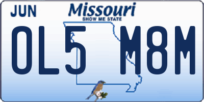 MO license plate OL5M8M