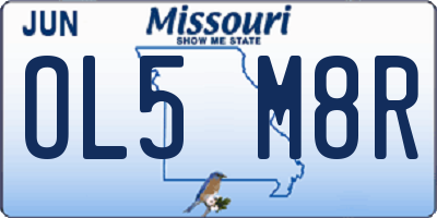MO license plate OL5M8R