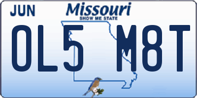 MO license plate OL5M8T