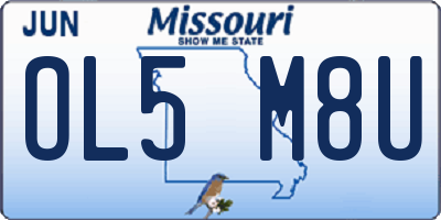 MO license plate OL5M8U