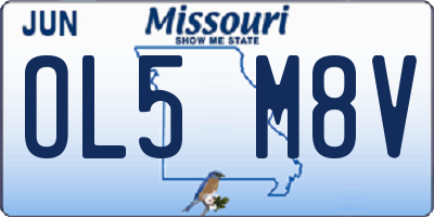 MO license plate OL5M8V