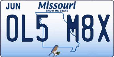 MO license plate OL5M8X