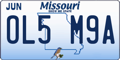 MO license plate OL5M9A