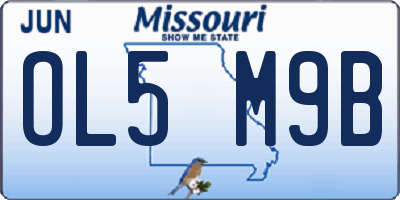 MO license plate OL5M9B
