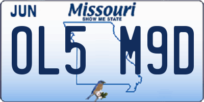MO license plate OL5M9D