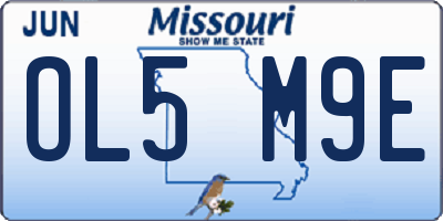 MO license plate OL5M9E
