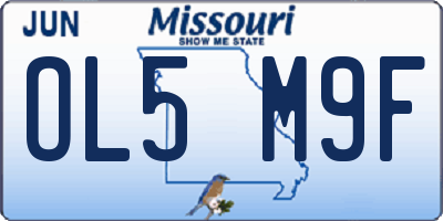 MO license plate OL5M9F