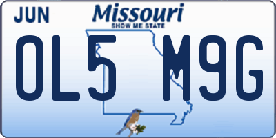 MO license plate OL5M9G