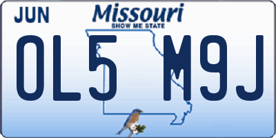 MO license plate OL5M9J