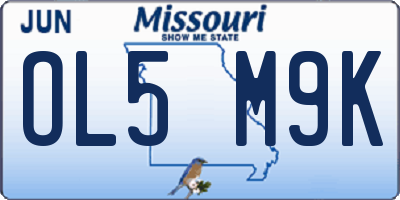 MO license plate OL5M9K