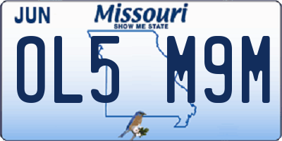 MO license plate OL5M9M