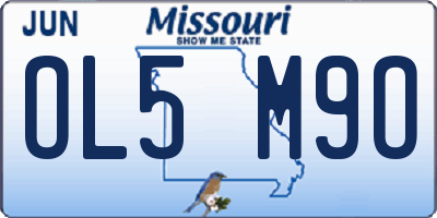 MO license plate OL5M9O