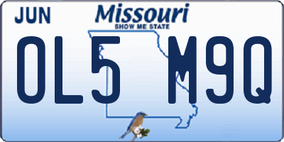MO license plate OL5M9Q