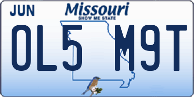 MO license plate OL5M9T