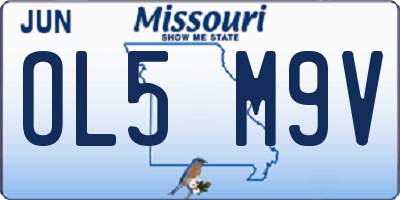 MO license plate OL5M9V