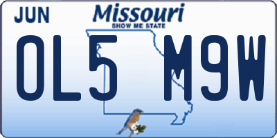 MO license plate OL5M9W
