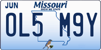 MO license plate OL5M9Y