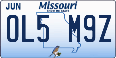 MO license plate OL5M9Z