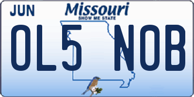MO license plate OL5N0B