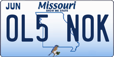 MO license plate OL5N0K