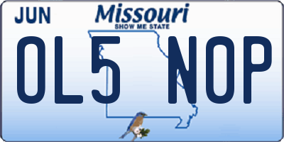 MO license plate OL5N0P