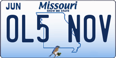 MO license plate OL5N0V