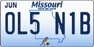 MO license plate OL5N1B