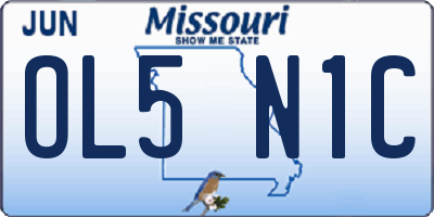 MO license plate OL5N1C