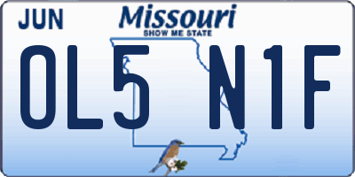 MO license plate OL5N1F