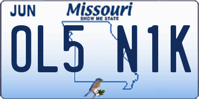 MO license plate OL5N1K