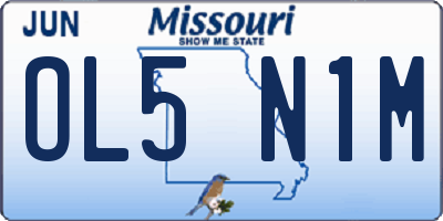 MO license plate OL5N1M