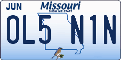 MO license plate OL5N1N