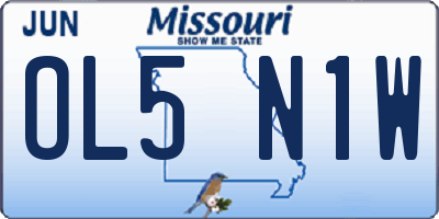 MO license plate OL5N1W