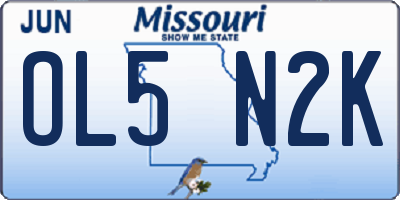 MO license plate OL5N2K