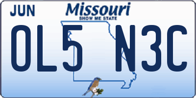 MO license plate OL5N3C