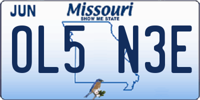 MO license plate OL5N3E